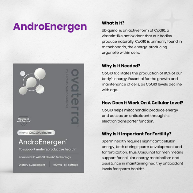 AndroEnergen™ Ubiquinol CoQ10 100 mg Fertility Vitamins for Men with VESIsorb®
